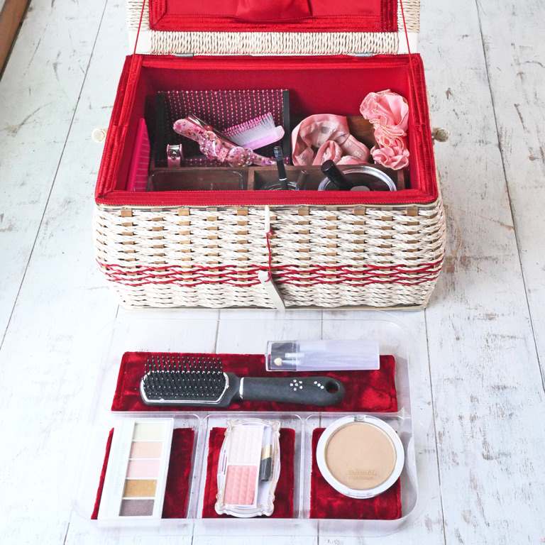 国産ソーイングバスケット 胴体持ち手式タイプ(H柄)